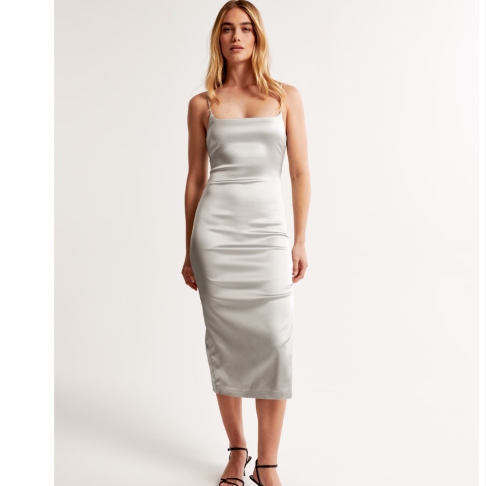 Abercrombie & Fitch Satin Midi Dress